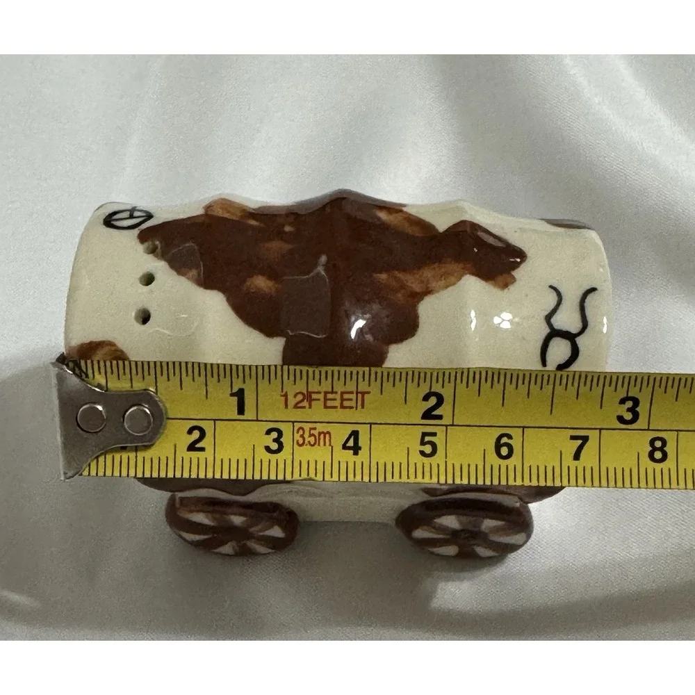 Vintage Porcelain Wagon Salt Shaker Only Western Country Cowboy